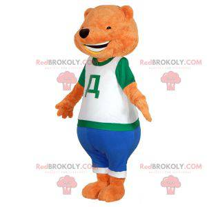 Mascote urso de pelúcia laranja. Mascote urso laranja -