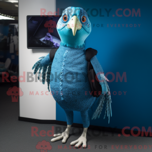Cyan Guinea Fowl mascot...