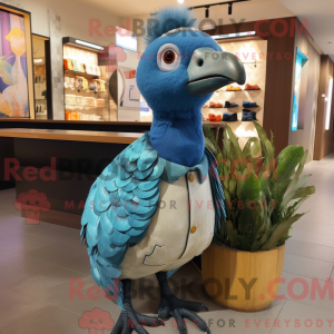 Cyan Guinea Fowl mascot...