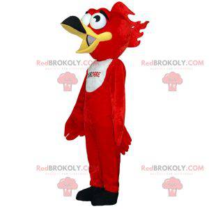 Mascotte uccello rosso e bianco. Mascotte avvoltoio -