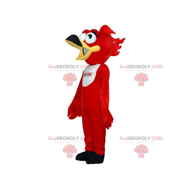 Mascota de pájaro rojo y blanco. Mascota buitre - Redbrokoly.com