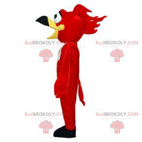 Maskot červený a bílý pták. Sup maskot - Redbrokoly.com
