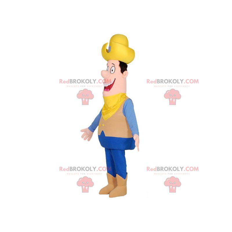 Farmář kovboj maskot s kloboukem a šátek - Redbrokoly.com Farmář kovboj maskot s kloboukem a šátek - Redbrokoly.com