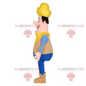 Farmer cowboy mascot with a hat and a bandana - Redbrokoly.com