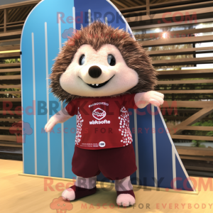 Maroon Hedgehog maskot...