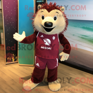 Maroon Hedgehog maskot...