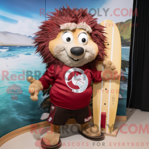 Maroon Hedgehog maskot...