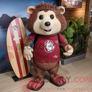 Maroon Hedgehog maskot...