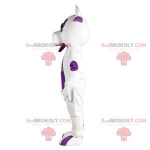 Mascotte de vache blanche et violette. Costume de vache -