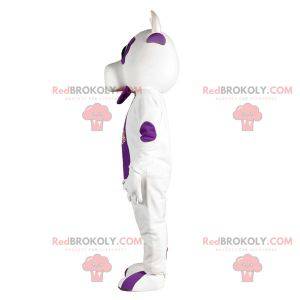 Mascotte mucca bianca e viola. Costume da mucca - Redbrokoly.com