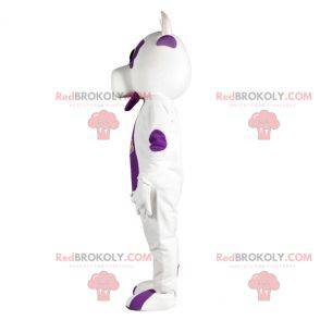 Witte en paarse koe mascotte. Koe kostuum - Redbrokoly.com