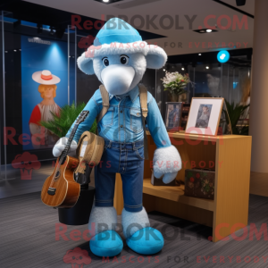 Himmelblå Merino Sau maskot...