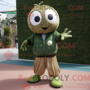 Olive Petanque Ball maskot...