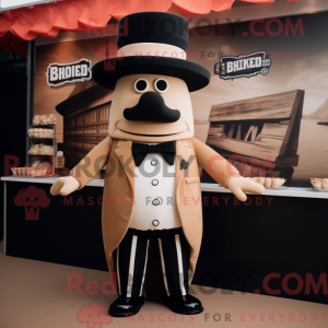 Tan Bbq Ribs maskot kostume...