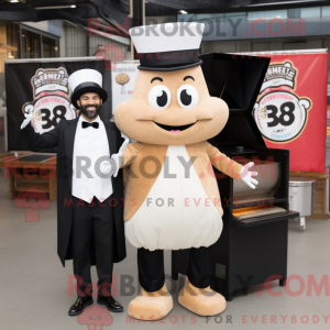 Tan Bbq Ribs mascot costume...