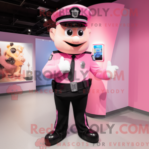 Mascotte de policier rose...