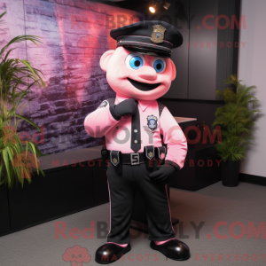 Pink Police Officer mascot...