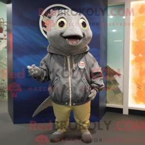 Gray Tuna mascot costume...