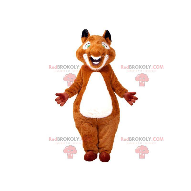 Velmi roztomilý a chlupatý hnědý a bílý veverka maskot - Velmi roztomilý a chlupatý hnědý a bílý veverka maskot -
