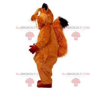 Very cute and hairy brown and white squirrel mascot -