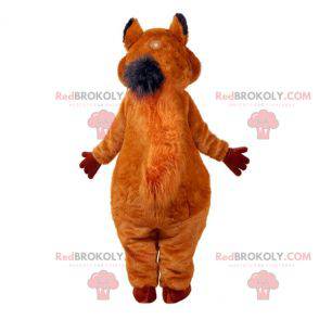 Meget sød og behåret brun og hvid egern maskot - Redbrokoly.com