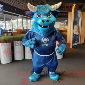Blue Bull mascot costume...