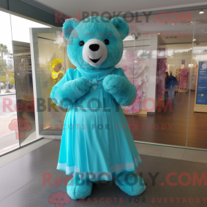 Cyan Bear Maskottchen...