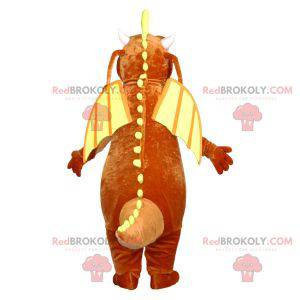 Gigantisk beige og gulbrun drage maskot - Redbrokoly.com