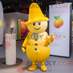 Geel Pruim mascottekostuum...