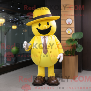 Yellow Plum mascot costume...