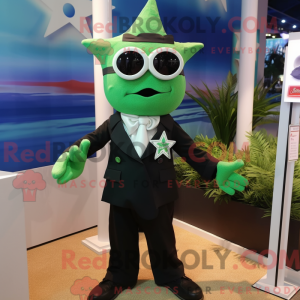 Groene zeester mascotte...