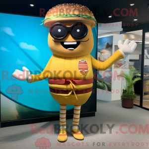 Gold Hamburger maskot...