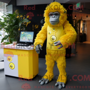 Lemon Yellow Gorilla mascot...