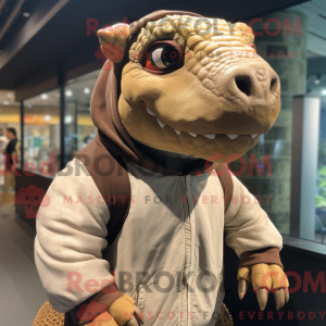 Tan Ankylosaurus maskot...