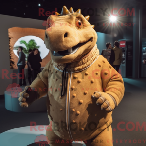 Tan Ankylosaurus maskot...