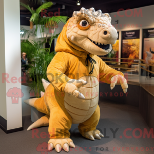 Tan Ankylosaurus maskot...