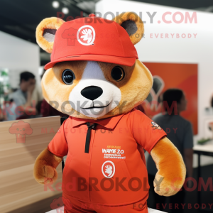 Gold Red Panda mascot...
