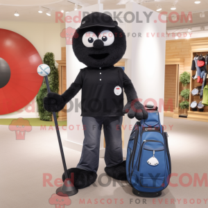 Black Golf Ball maskot...