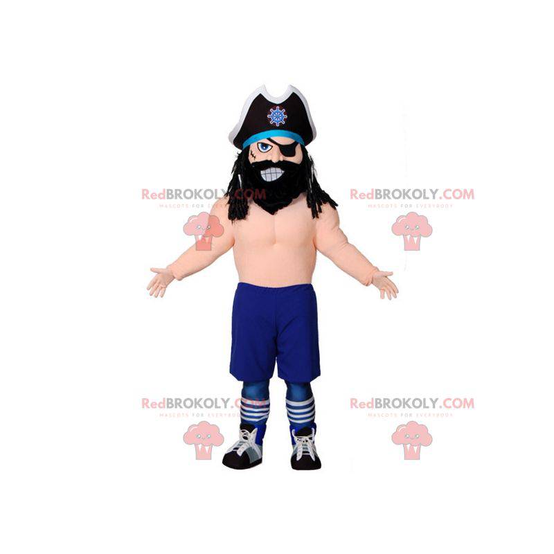 Pirate mascot with a big hat and an eye patch - Redbrokoly.com
