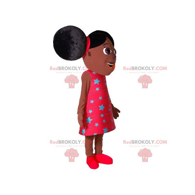 Afrikanisches Mädchenmaskottchen mit zwei großen Steppdecken - Afrikanisches Mädchenmaskottchen mit zwei großen Steppdecken -