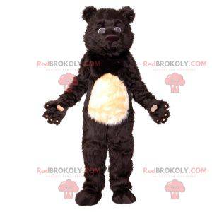 Mascote urso preto e branco fofo e peludo - Redbrokoly.com