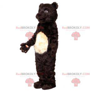 Mascote urso preto e branco fofo e peludo - Redbrokoly.com