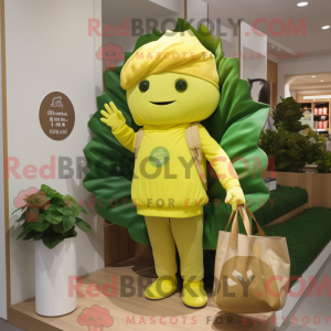 Yellow Cabbage Leaf maskot...