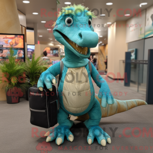 Turkis Utahraptor maskot...