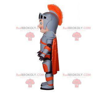 Knight mascot with gray and orange armor - Redbrokoly.com