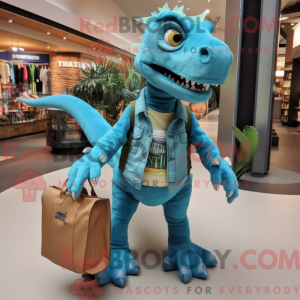 Turkis Utahraptor maskot...