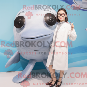 Silver Whale maskot kostume...