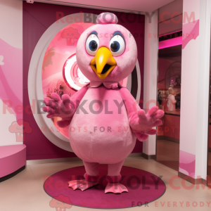 Pink Turkey mascot costume...