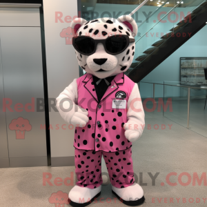 Roze Jaguar mascottekostuum...