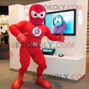 Rød Superhelte maskot...